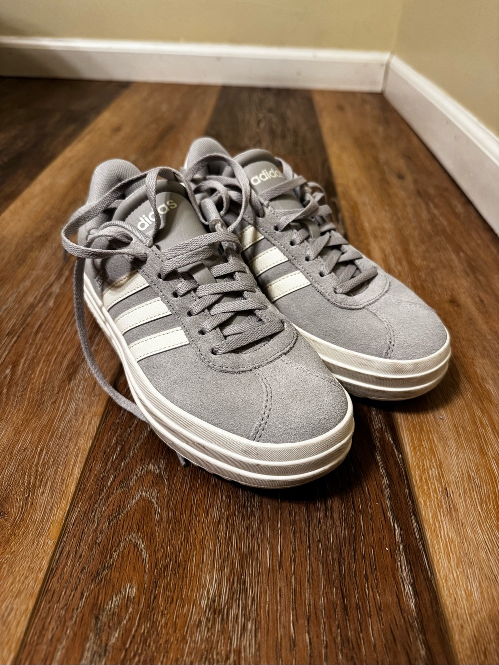 Adidas Light Gray Athletic Shoes